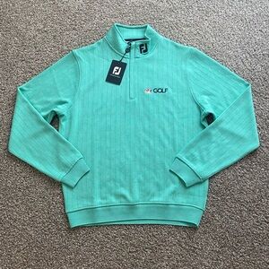 NWT FootJoy Exclusive NBC Golf Drop Needle Half Zip Pullover Spearmint